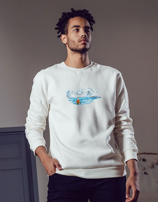 Alaska Mountain Baskılı Sweatshirt Kapüşonsuz Wollook B232