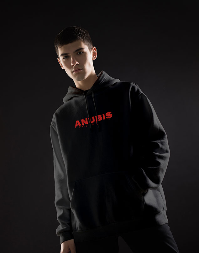 Anubis Baskılı Sweatshirt Kapüşonlu Wollook